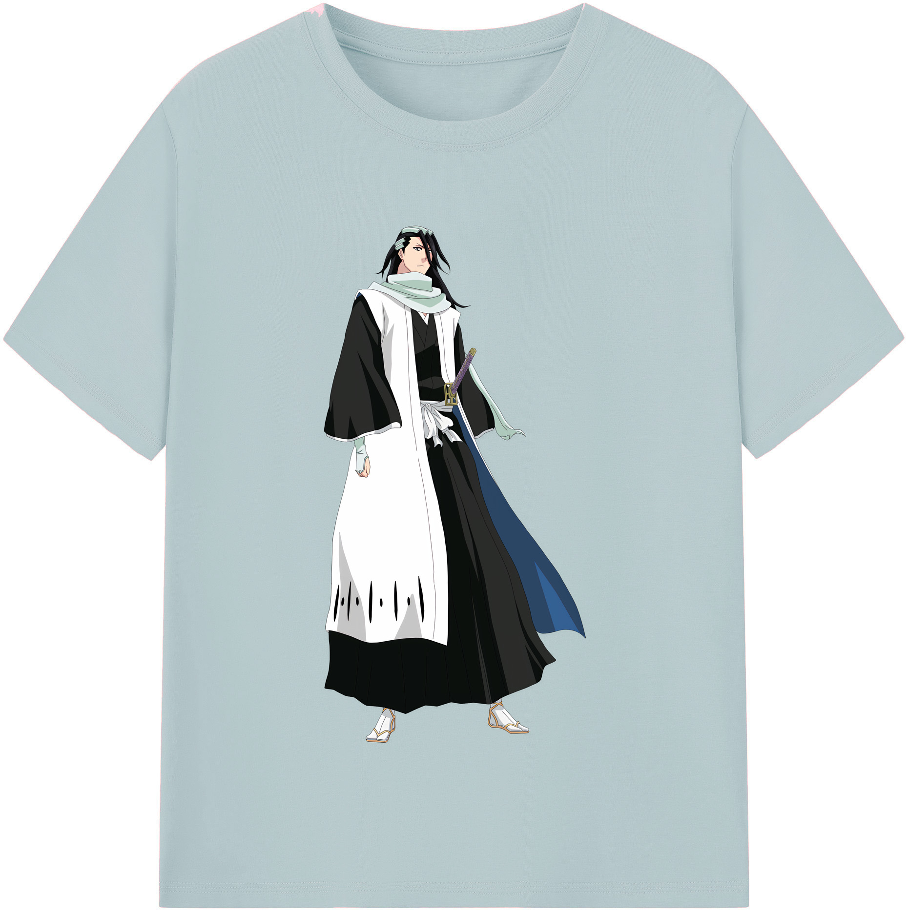 （画像用） ブリーチ くちき びゃくや BLEACH Kuchiki Byakuya 綿100％半袖Tシャツ（フロントプリント）